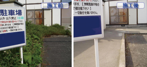 駐車場の雑草